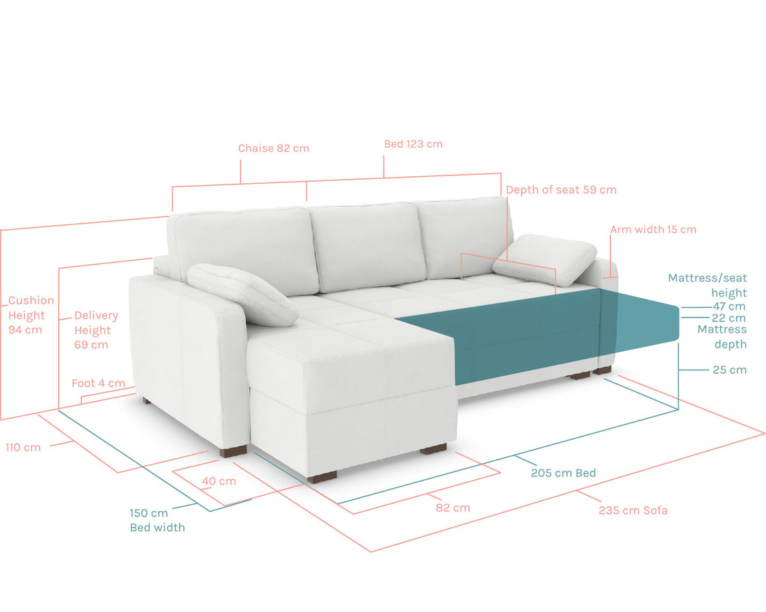 Charlie Corner Sofa Bed - LHF