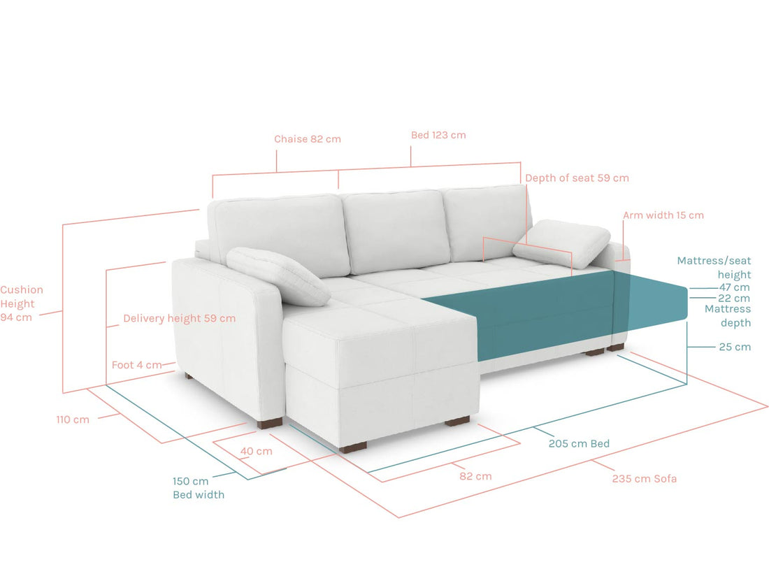 Charlie Corner Sofa Bed - LHF