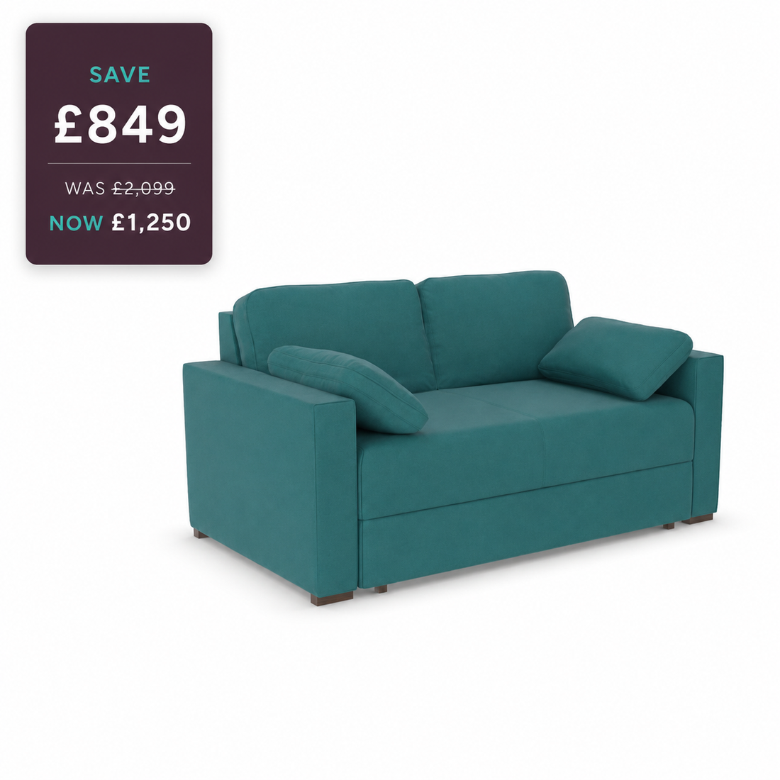 Ex Display - Charlotte Three-Seater Sofa Bed-Micro Cloth Summertime (SHUB799)