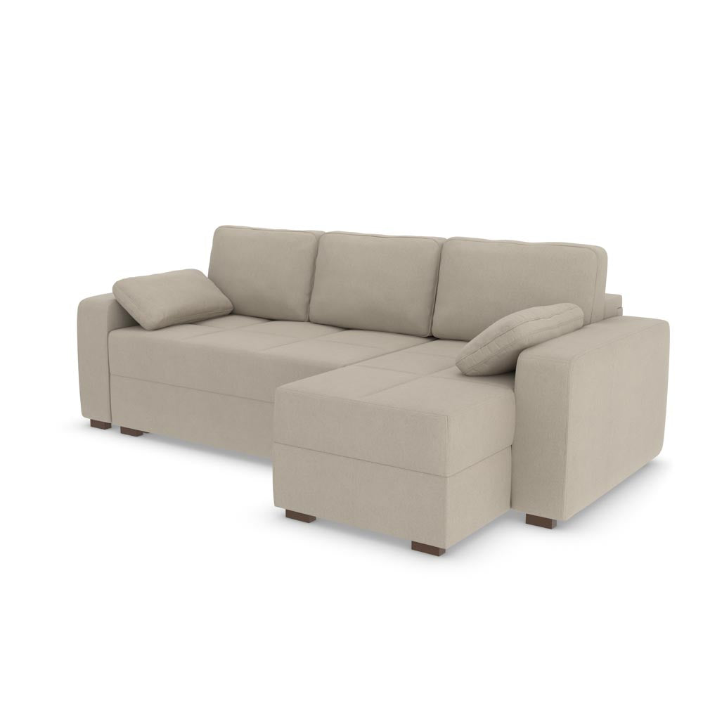 Ex Display George Corner Sofa Bed RHF Micro Weave Linen