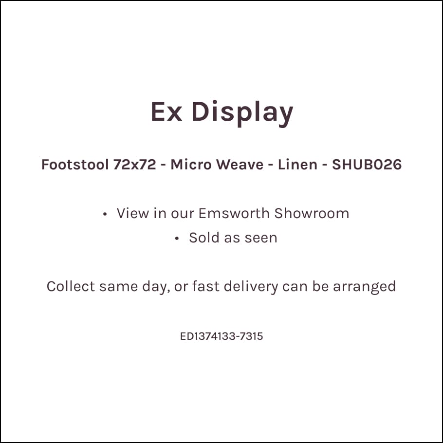 Ashley Square Corner Footstool - 72cm x 72cm - Ex Display - Micro Weave - Linen