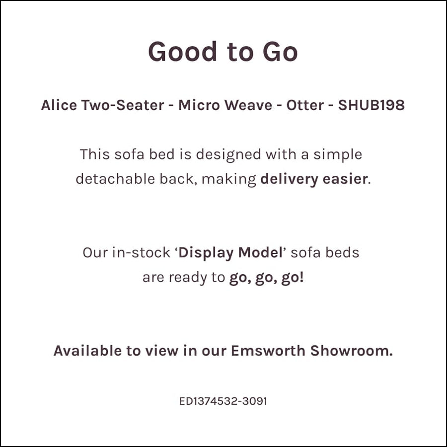 Good To Go |Alice Two-Seater Sofa Bed - Micro Cloth- Mushroom