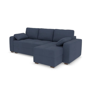 Good To Go - George Corner Sofa Bed - RHF-Micro Suede Prussian Blue (SHUB641)