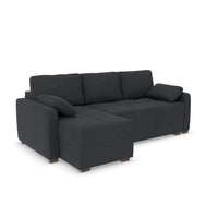 Good To Go - Charlie Corner Sofa Bed - LHF-Micro Suede Midnight Grey (SHUB649)