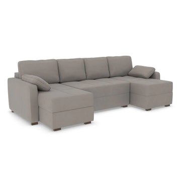 Good To Go - Harry Large Corner Modular Sofa Bed-Micro Cloth Mushroom (SHUB652)