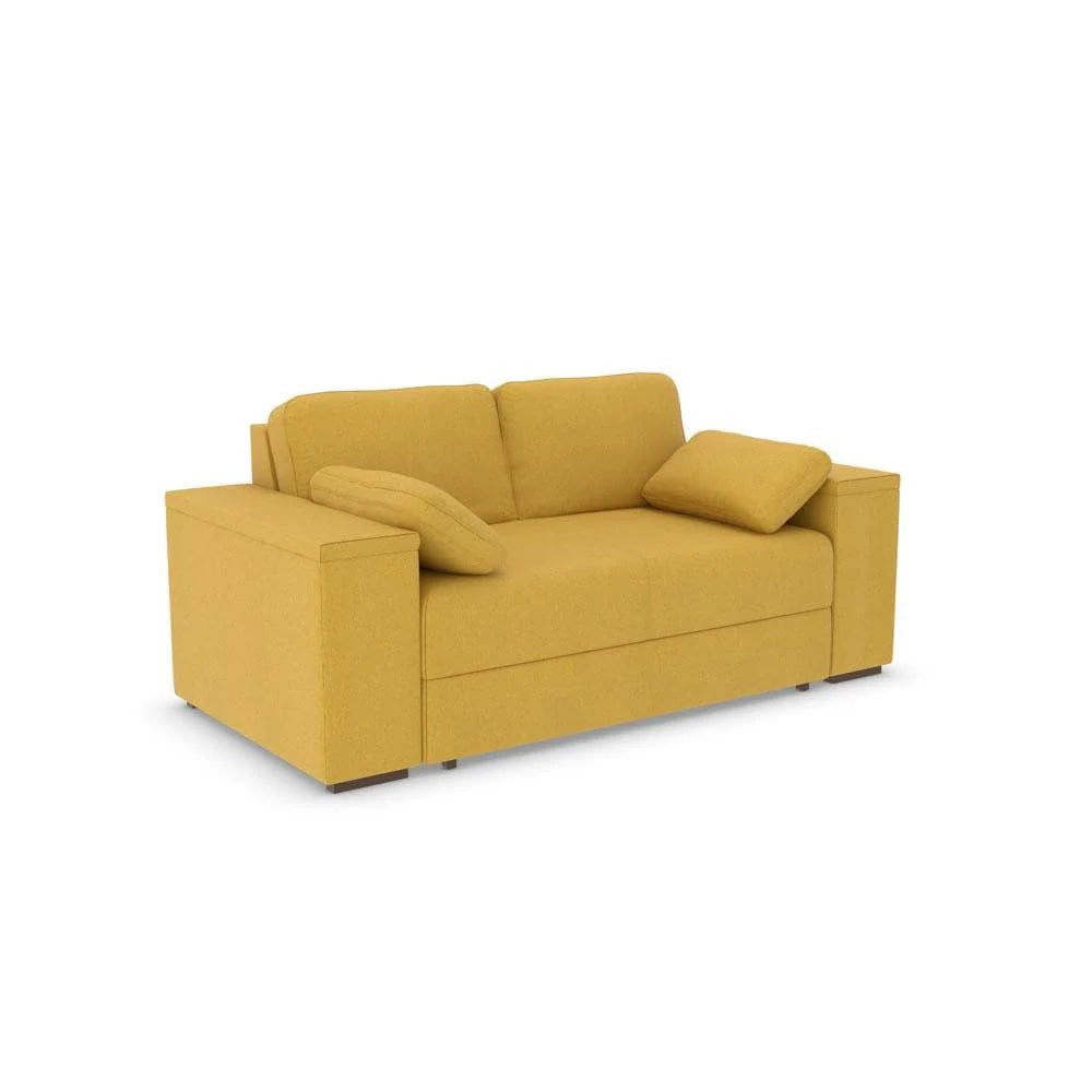 Good To Go - Victoria Three-Seater Sofa Bed-Micro Weave Sunflower (SHUB657)