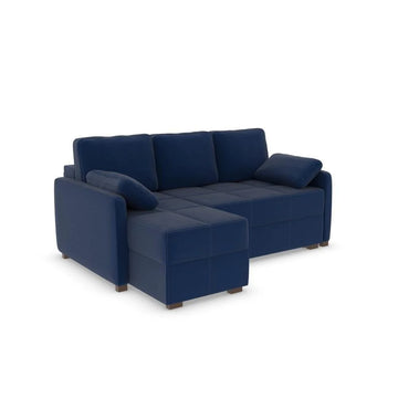 Good To Go - Ashley Corner Sofa Bed - LHF-Micro Velvet Oxford Blue (SHUB744)