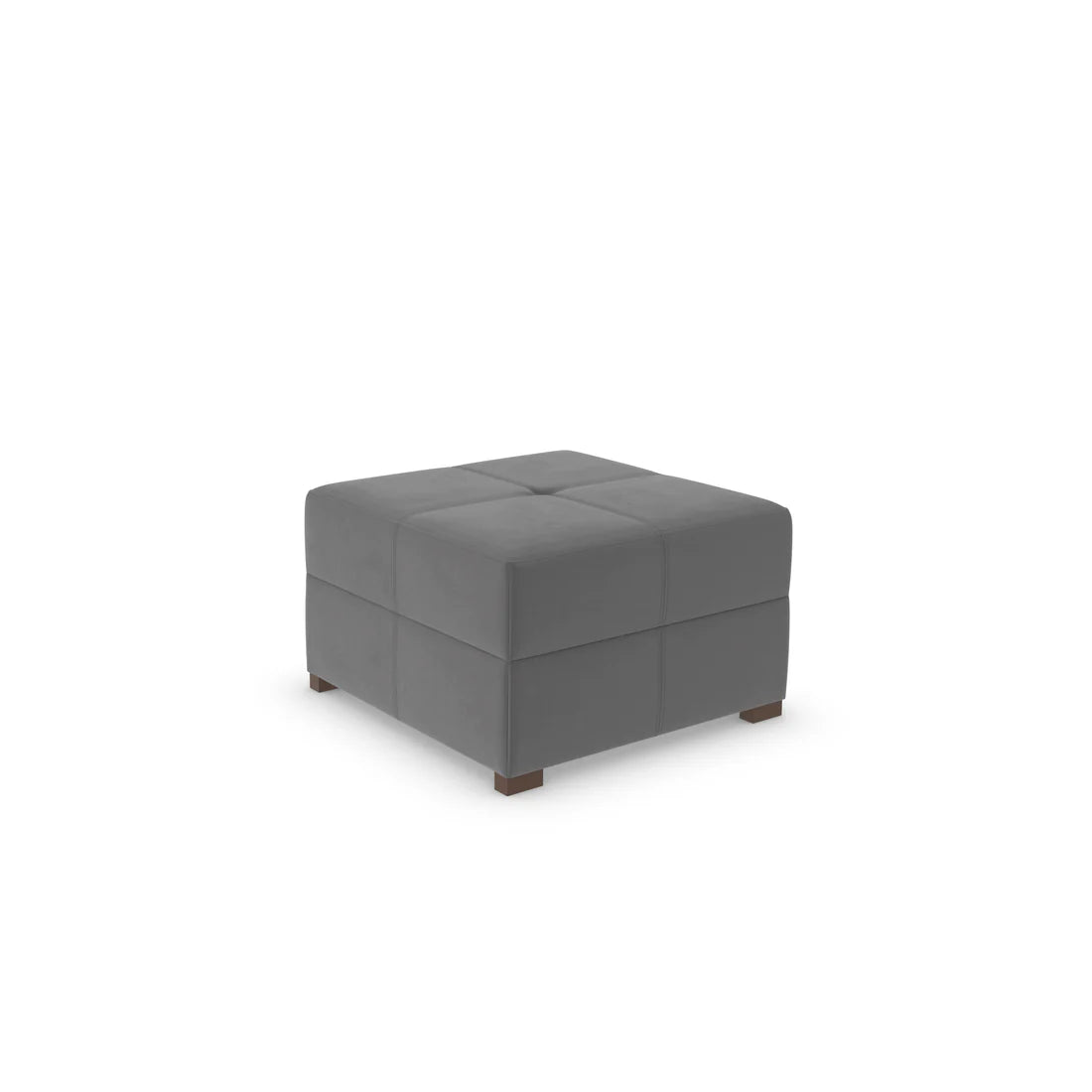 Ex Display George Charlie Square Corner Footstool 82x82cm Micro Velvet Ash