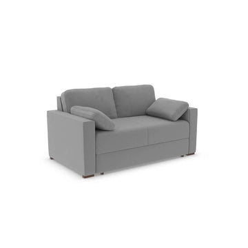 Charlotte Three-Seater Sofa Bed-Micro Velvet Silver Grey (SHUB738)