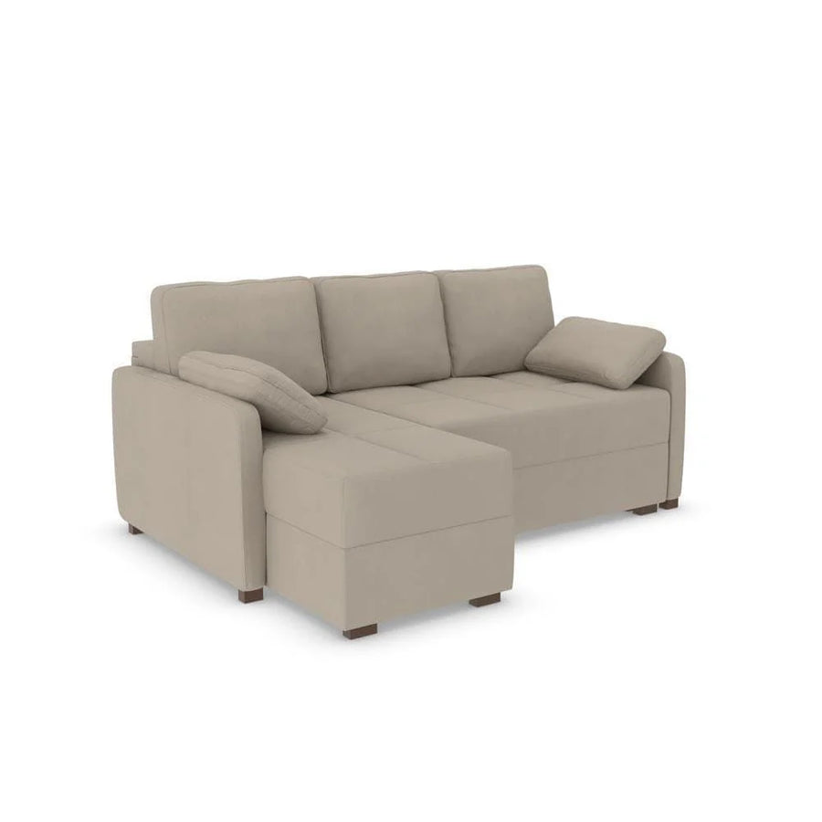 Ashley Corner Sofa Bed - LHF-Micro Suede Caramel Cream (SHUB741)