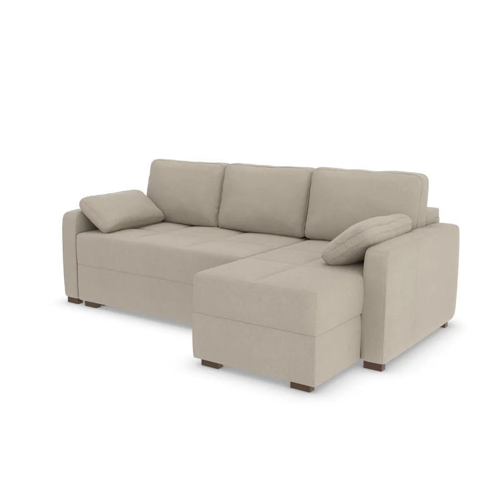 Ex Display - Charlie Corner Sofa Bed - RHF-Micro Cloth Beige (SHUB753)