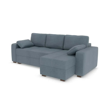 Ex Display - George Corner Sofa Bed RHF - Micro Weave Pacific (Shub420)