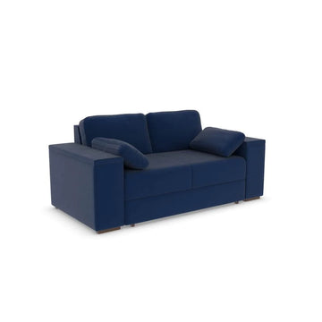 Ex Display Victoria Three-Seater Sofa Bed - Micro Velvet - Oxford Blue (SHUB452)