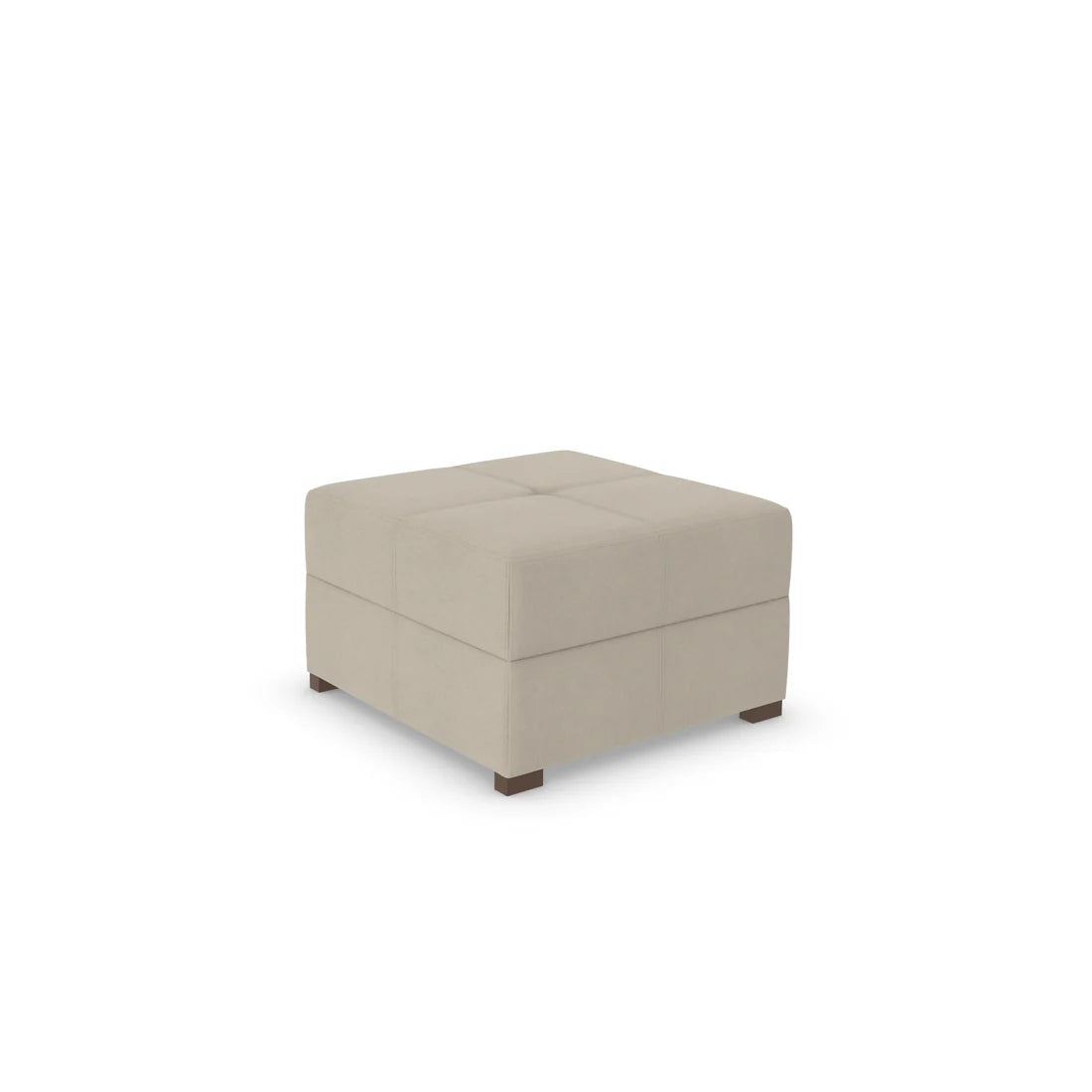 Ex Display - George/Charlie Square Corner Footstool - 82x82cm-Micro Cloth Beige (SHUB784)